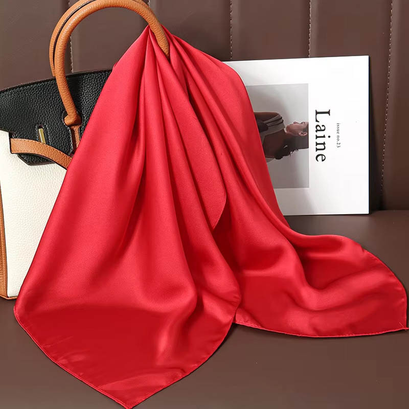Women Bags Office - الفاخرة بلون الحرير وشاح مربع المرأة
