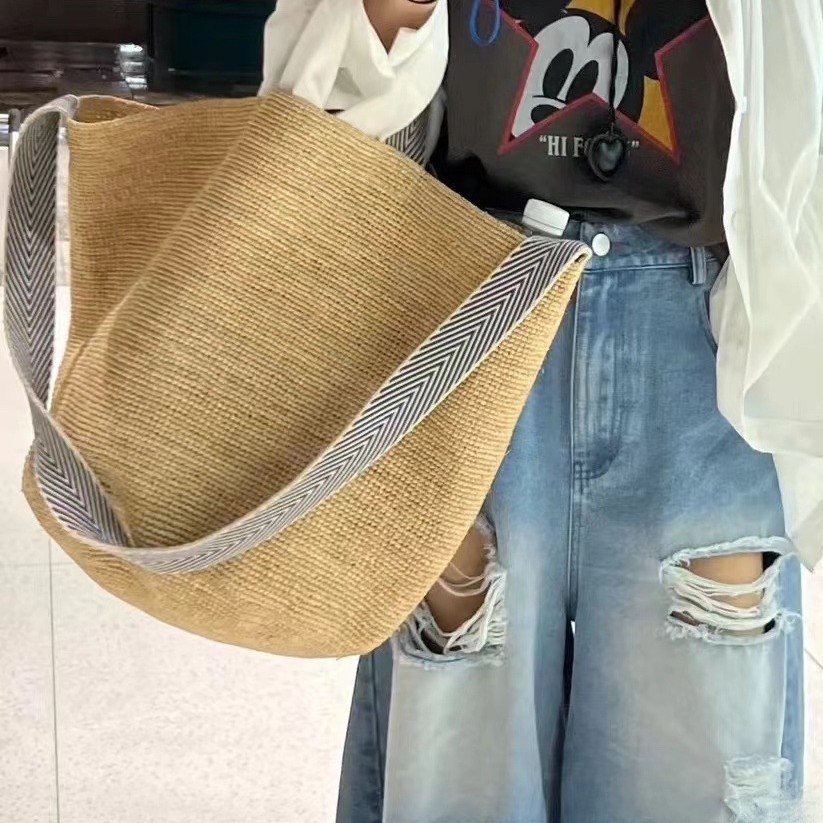 Women'S Raffia Bags - الصيف الرافية القش حقيبة سعة كبيرة