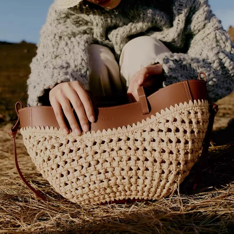 Women'S Raffia Bags - حقيبة يد نسائية صيفية 2026 خفيفة
