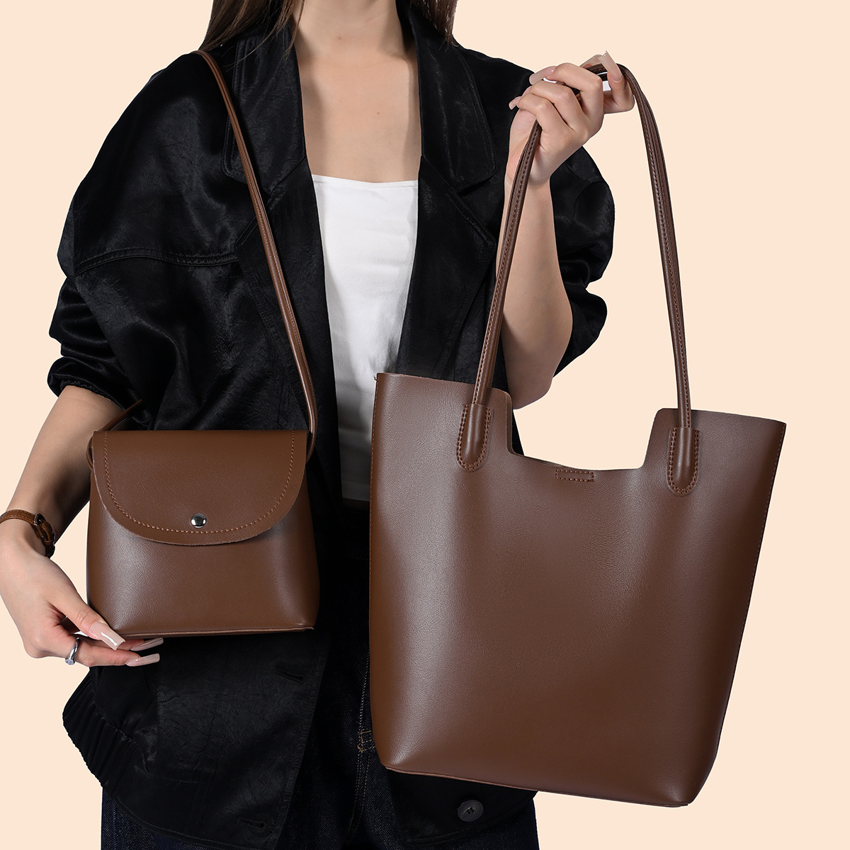 Women Bags Leather - حقائب كتف من الجلد الصناعي للنساء،
