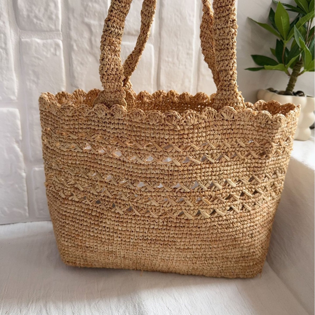 Women'S Raffia Bags - حقيبة كتف صيفية من قش الرافيا