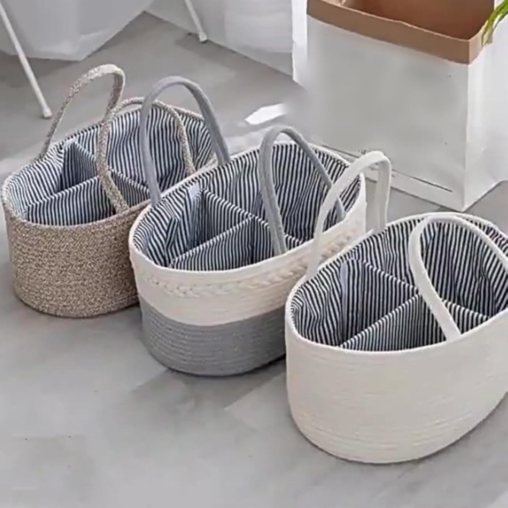 منظم حفاضات متين كبير السعة، ح - مراجعة Basket Bag Wicker وسعره