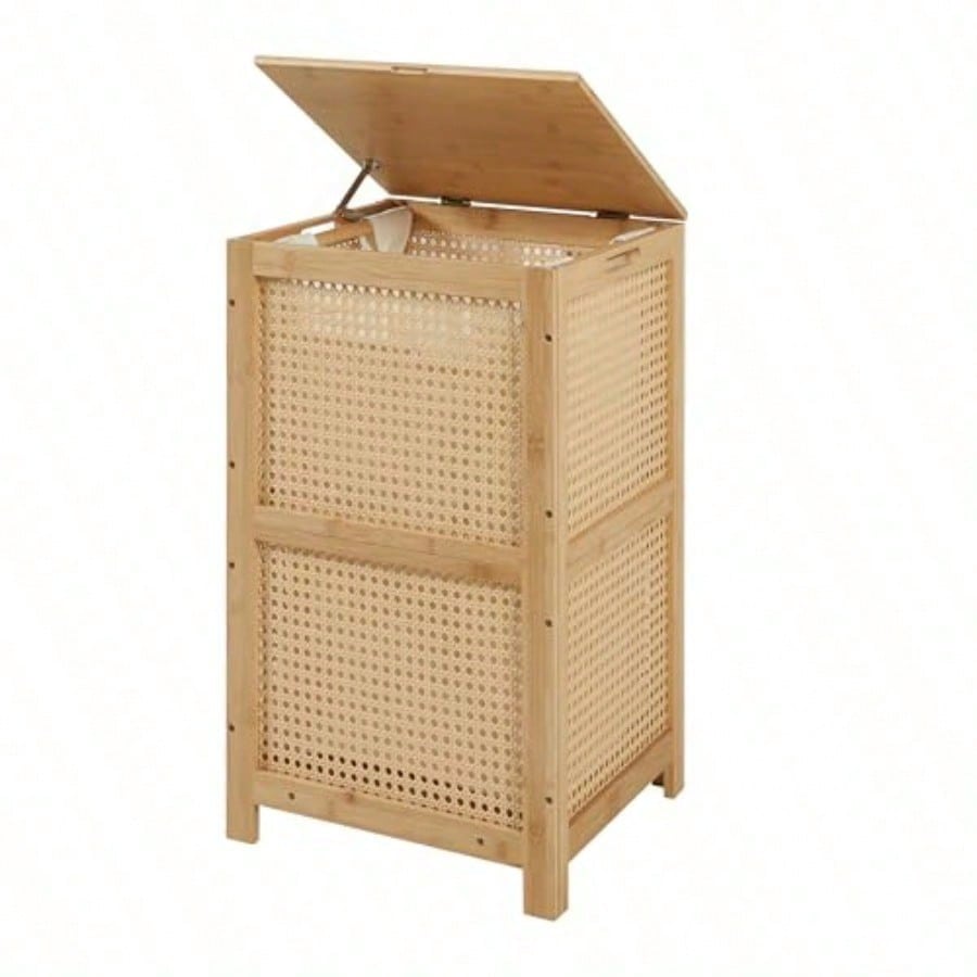 سلة غسيل من الخيزران مع غطاء،  - مراجعة Basket Bag Wicker وسعره
