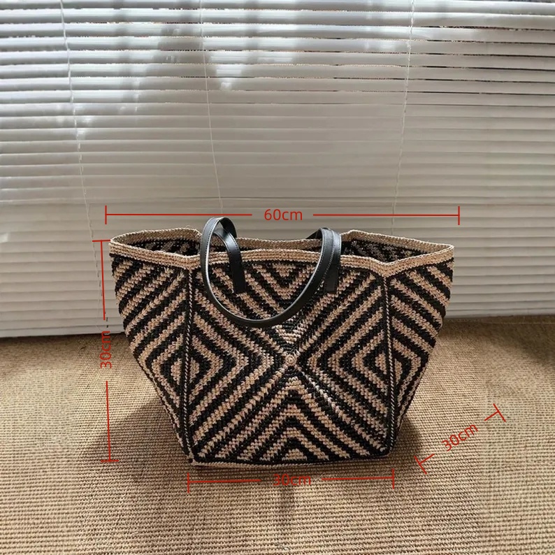 حقيبة يد نسائية كبيرة الحجم من - مراجعة Women'S Raffia Bags وسعره