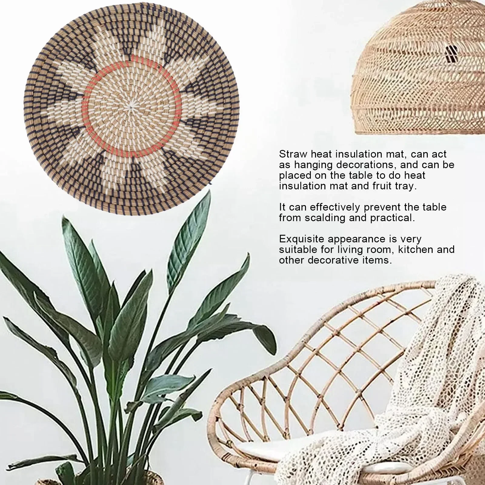 جولة العشب جدار الحلي 35 سنتيم - مراجعة Basket Bag Wicker وسعره
