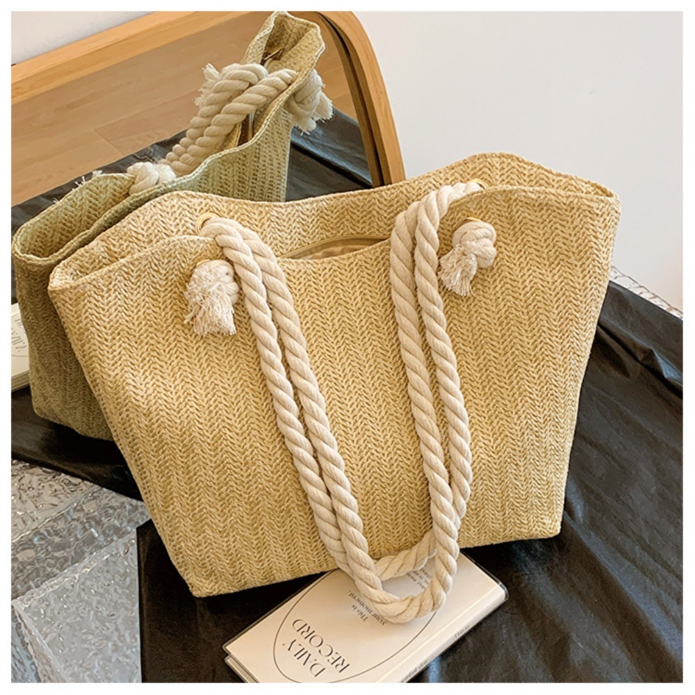 حقيبة شاطئ صيفية جديدة كبيرة ا - مراجعة Women'S Raffia Bags وسعره