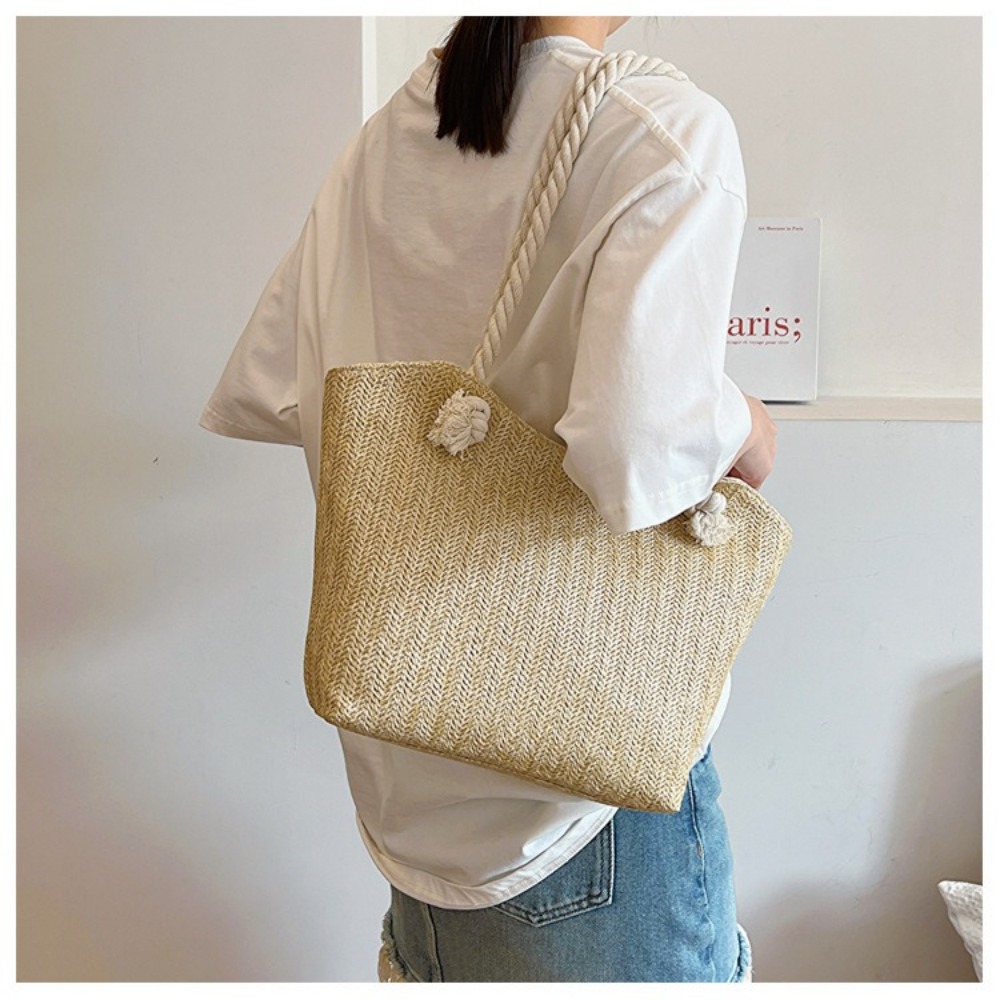 حقيبة شاطئ صيفية جديدة كبيرة ا - مراجعة Women'S Raffia Bags وسعره