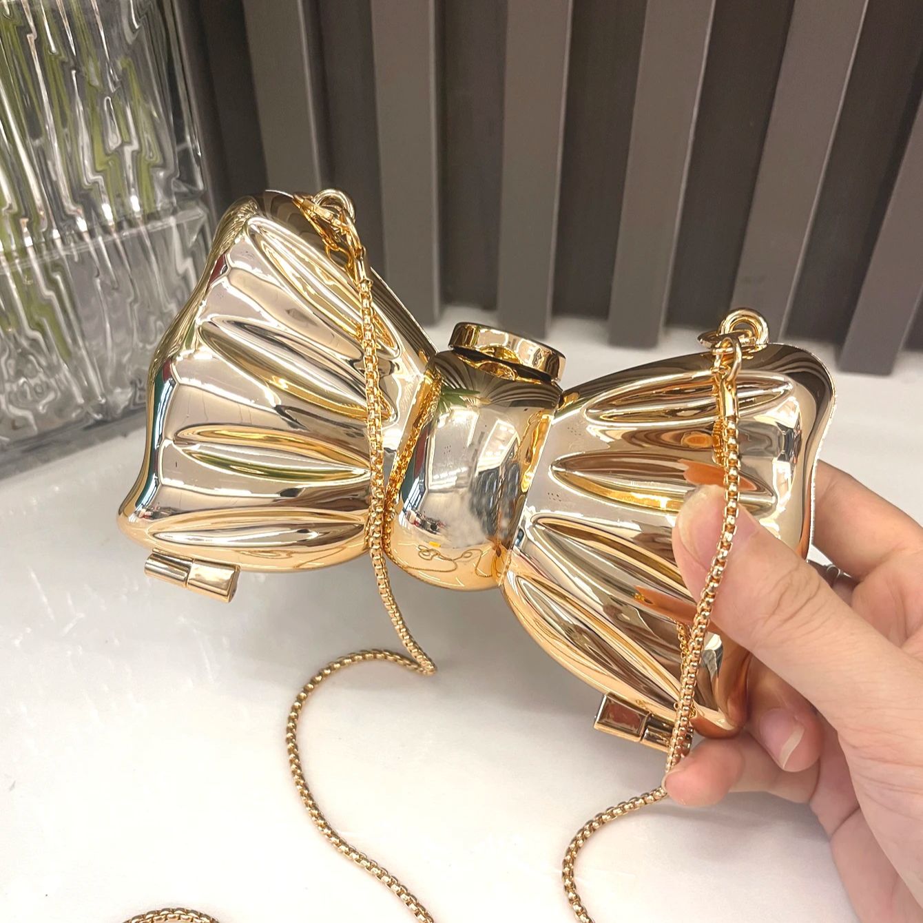 المحافظ الذهبية مساء حقيبة الم - مراجعة Clutch Bag Evening وسعره