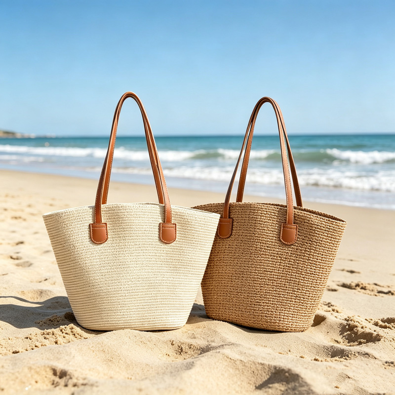 حقيبة يد نسائية من القش بلون و - مراجعة Women Bags Leather وسعره