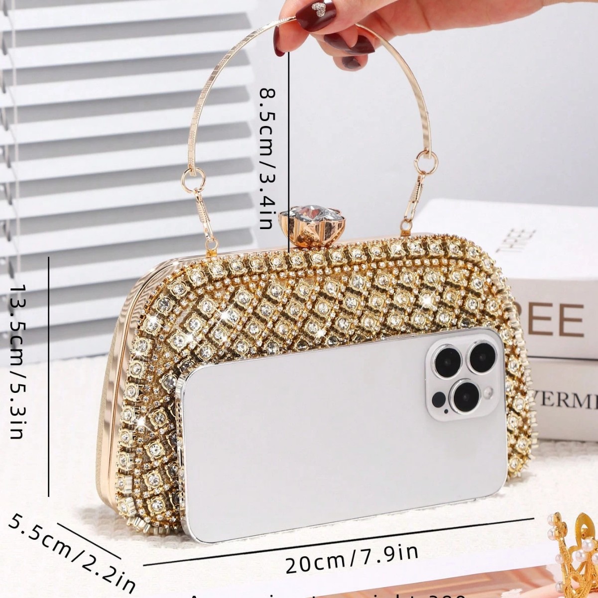 حقائب سهرة فاخرة مرصعة بالألما - مراجعة Clutch Bag Evening وسعره
