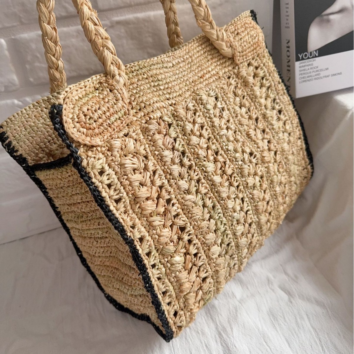 حقائب يد نسائية من القش المجوف - مراجعة Women'S Raffia Bags وسعره